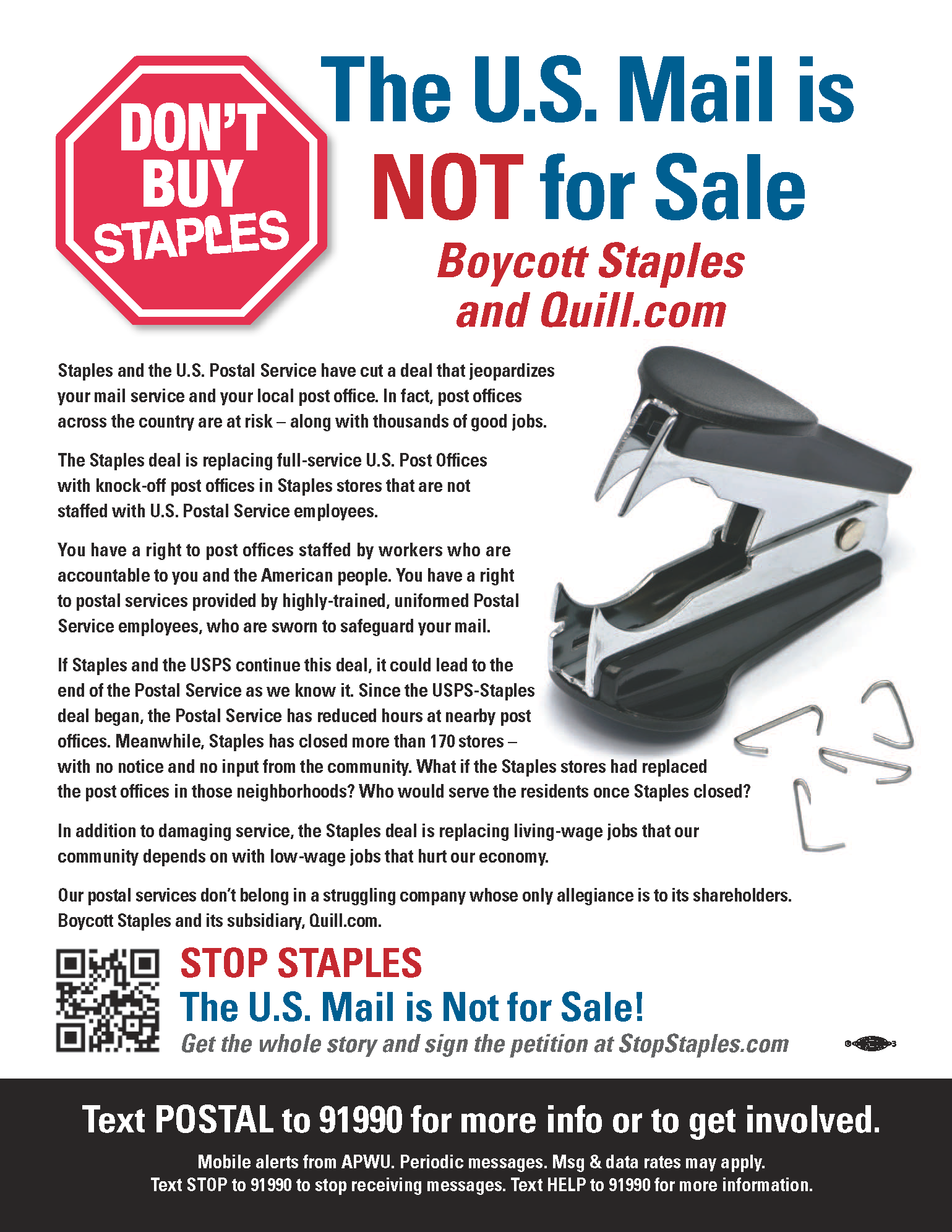 staples protest materials apwu how to stop getting flyers in the mail